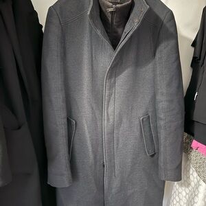 Zara Man Charcoal Wool Blend Coat – Size XL